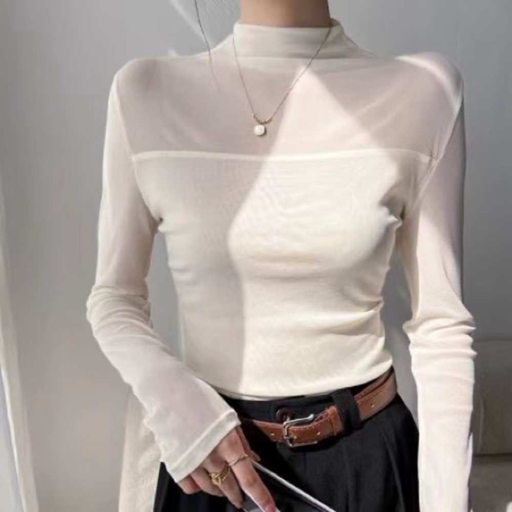 Elegant Cream Long Sleeve Top